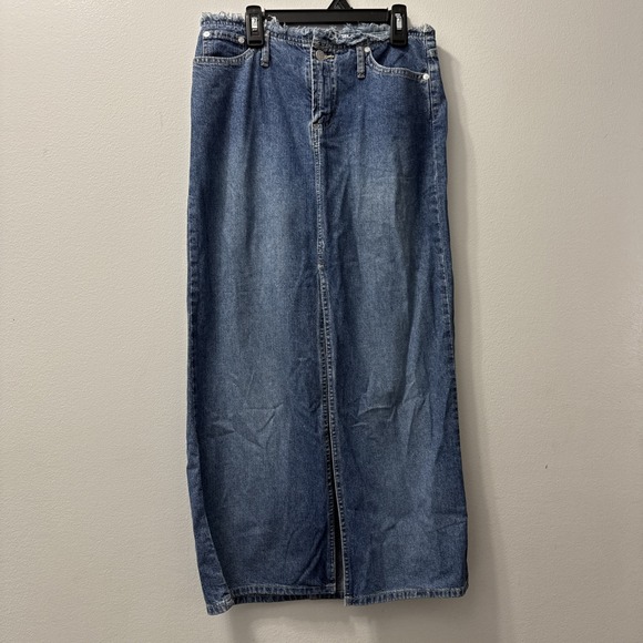 Tilt Y2k Junior's Size 3 Distressed Denim Maxi Skirt - Picture 1 of 8